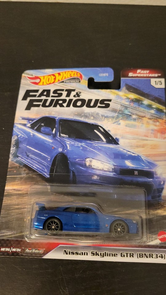 Hot Wheels Premium Fast & Furious - Nissan Skyline GT-R (R34) 1:64, Edición 2021, En Protector