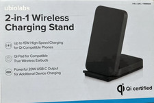Ubio Labs 15W 2-in-1 Wireless Charging Stand f Qi Certified Devices Phone Earbud
