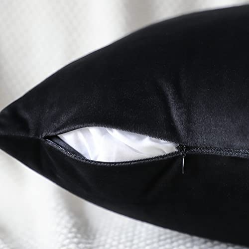 Luxury Velvet Pillow Covers Super Soft Decorative 18" x 18" (Pack of 1) Black - Picture 3 of 6