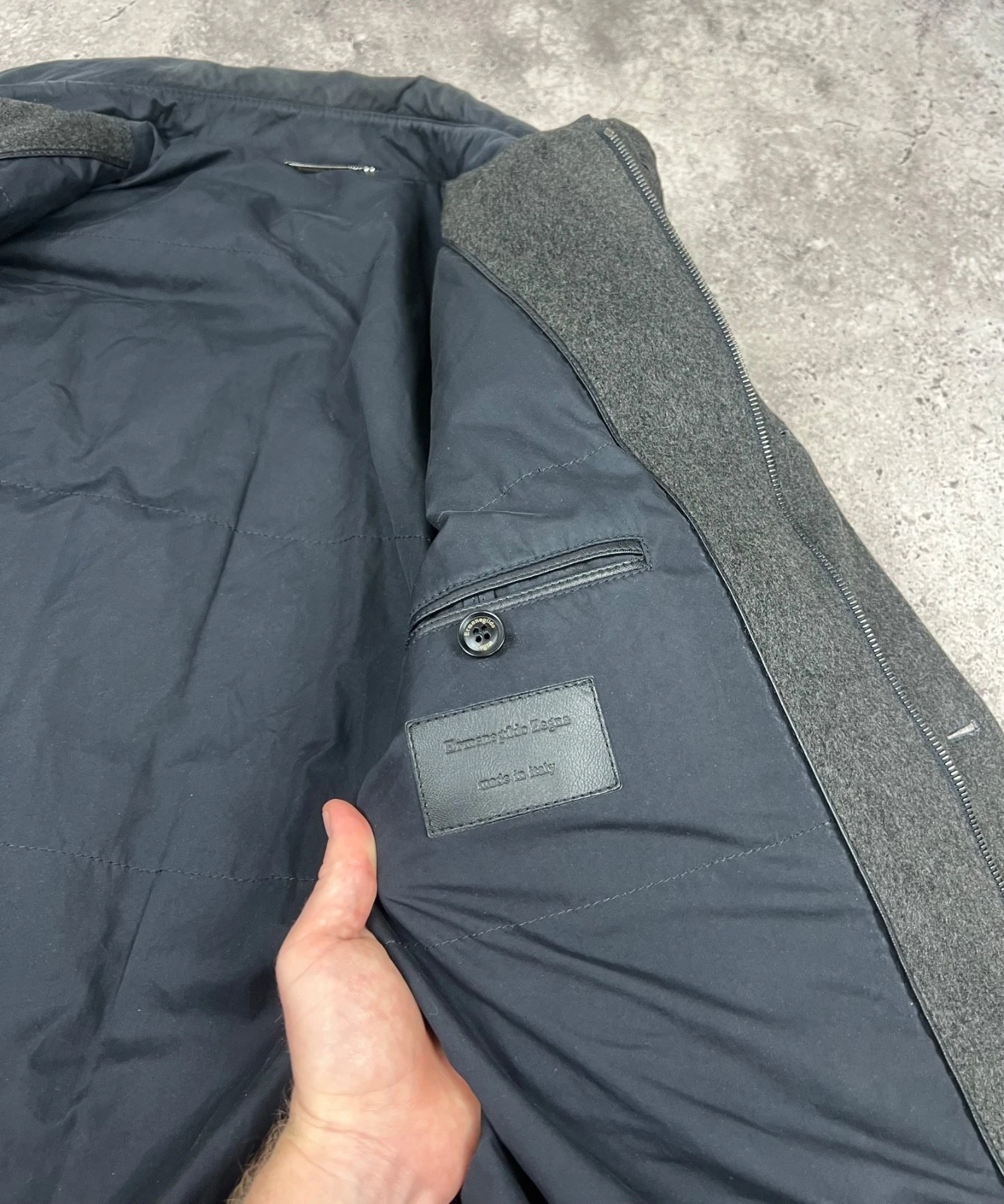 Ermenegildo Zegna Goose Down Jacket Navy Men's size 50 - product detail image 11