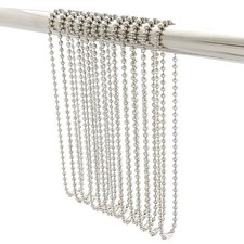 Stainless Steel Shower Curtain Hooks, 55 Inch Ball Chain Design, 12 Pack Rust...