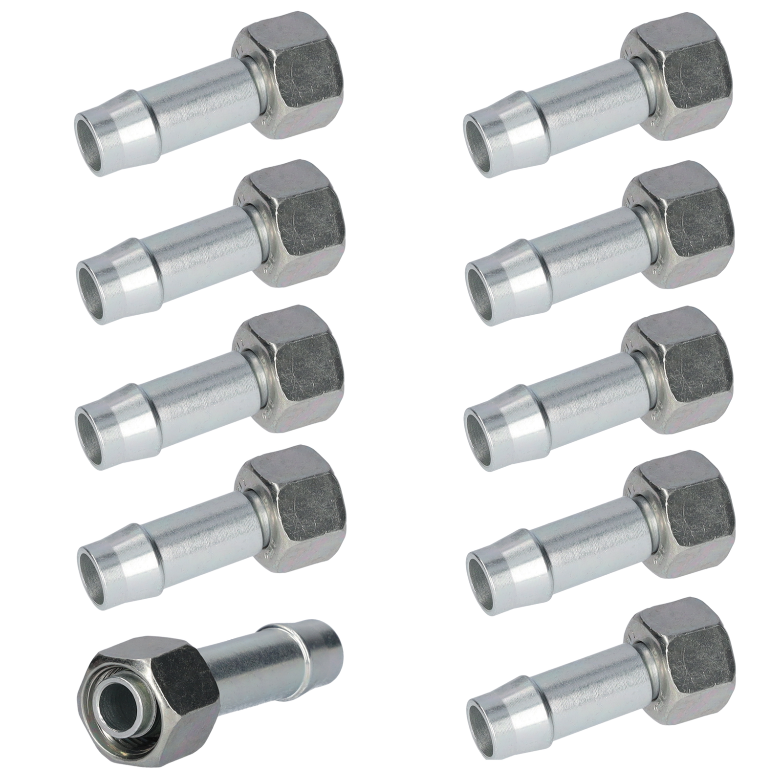 10X Schlauchstutzen Mit ÜBerwurfmutter M18X1,5 Stutzen 12Mm Druckluftbremse Lkw-image