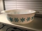 VINTAGE PYREX TURQUOISE SNOWFLAKE 1 1/2 QUART CASSEROLE DISH & LID — photo 7