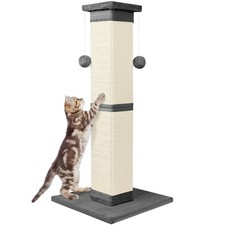 Cat Scratching Post 33 Inch Nature Sisal Scratch Post for Indoor Cats, Large ...