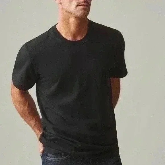 American Giant Black Crew Neck Short Sleeve T Shirt Made in USA Size Medium