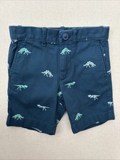 J.Crew Crewcuts BOYS GRAMERCY COTTON DINO SHORT, Size 4, imperial Blue Green