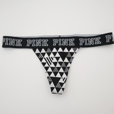NEW Victoria's Secret VTG 2010s PINK Cotton Thick Logo Thong Panty MEDIUM