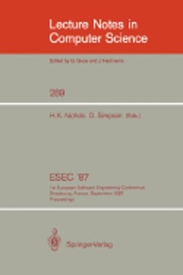 Esec '87: 1st European Software Engineering Conference Strasbourg, France,: New