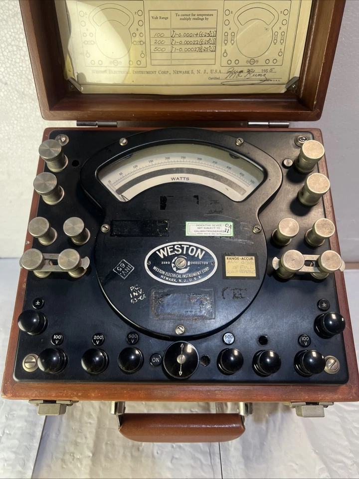 Weston AC DC 1955 vatímetro polifásico modelo 329 forma 3 Foto 2 de 4