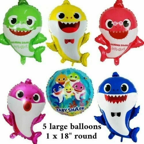 Baby Shark Latex Foil Balloons Birthday Party Baby Shower