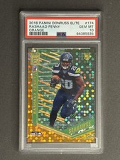 2018 Panini Donruss Elite Rashaad Penny SP Rookie Orange (RC) /25 PSA Gem 10