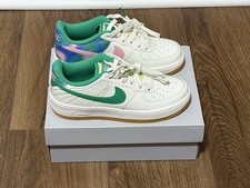 Nike Air Force 1 Low LV8 3 Heel Stitch Sail Stadium Green FJ7540-100 GS New Sz 4