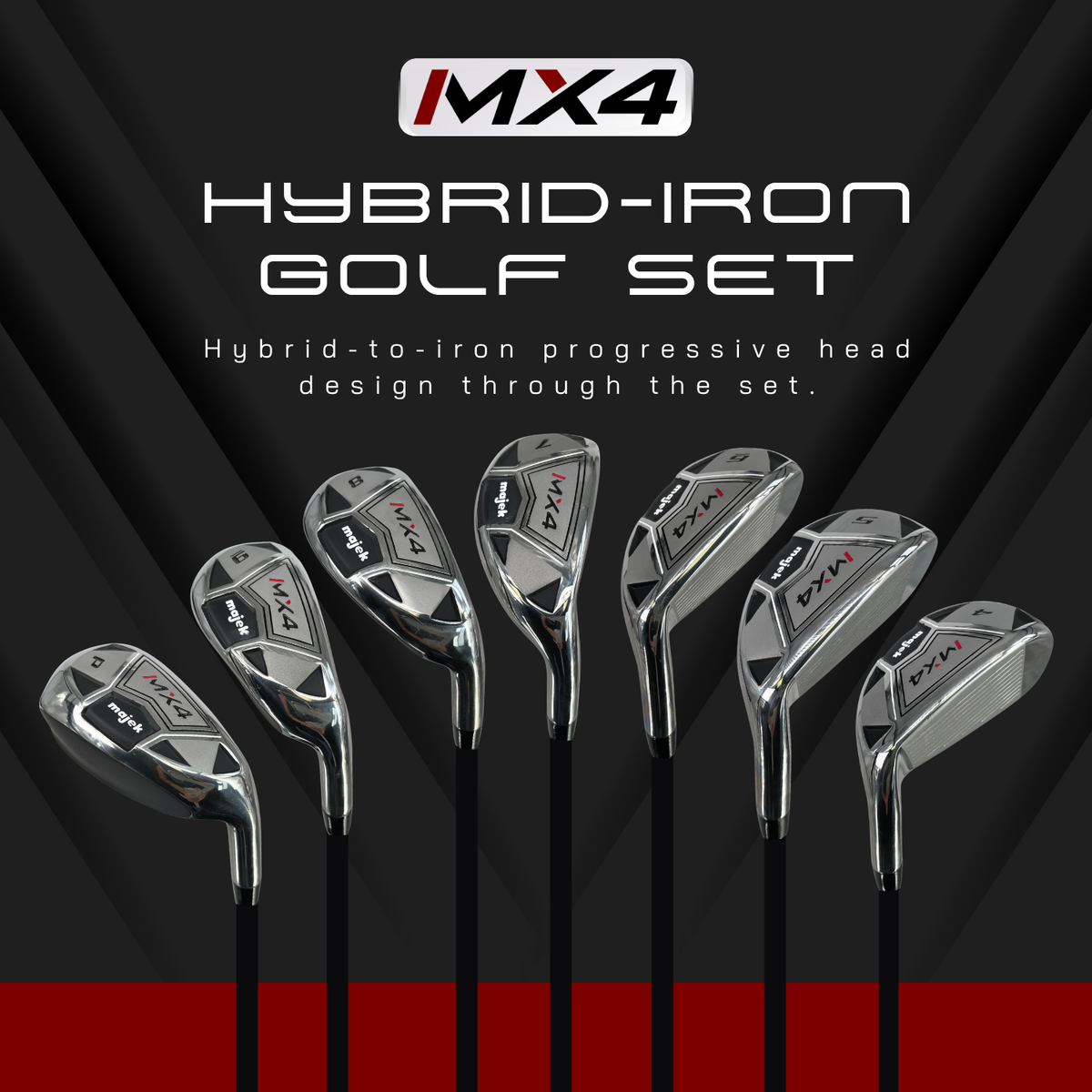 Mens Majek MX4 Progressive Hybrid Iron Set 4-PW Regular Graph