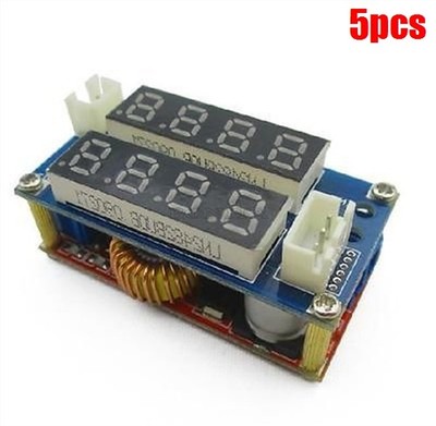5Pcs Voltmeter Step Down Ammeter Led Panel Charge Module 5A Adjustable Displa ui