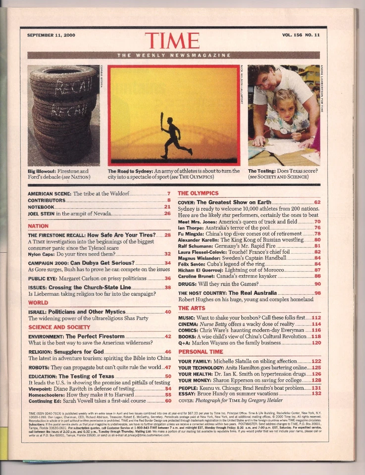 TIME Magazine September 11, 2000 | MARION JONES | Summer Olympics Special - Image 2 of 2