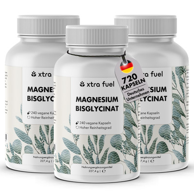 Magnesium Bisglycinat - Chelat-Formel mit 315 mg elementarem Magnesium, 3er Pack