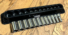  Snap On Tools Semi Deep Metric 8mm-19mm Socket Set 38 Drive Lot 6-pt Tray