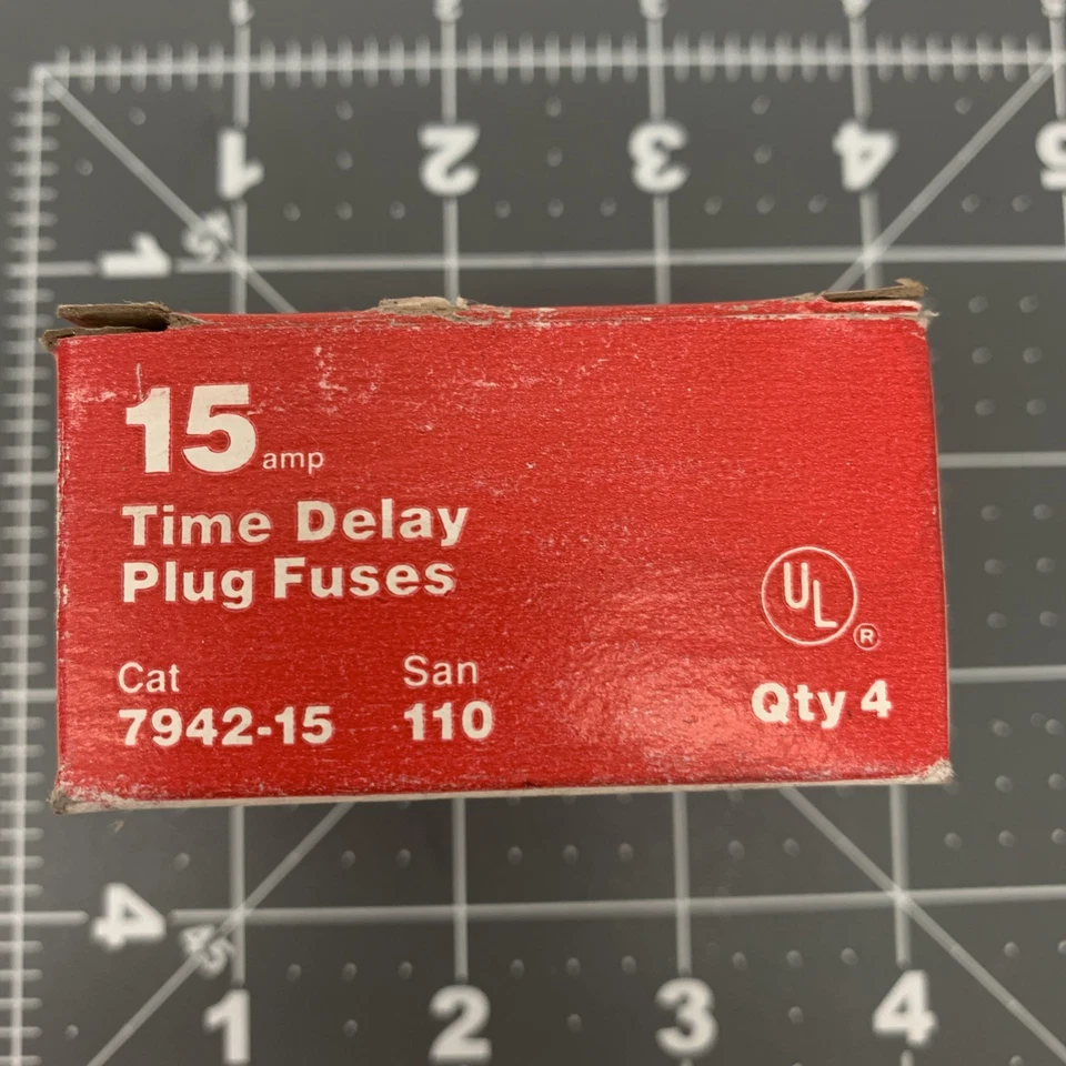 LEVITON 15 AMP Plug Fuses Time Delay 7942-15 Box of 4 - Image 3 of 4