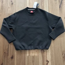 NWT Nike Mens MED Sportswear Tech Fleece Black Crew Sweatshirt HJ2938-010 $130