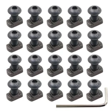 24 Sets M5 Mlok T-Nuts & Screws Replacement Sets Steel, for Mlok System Accessor