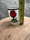 Vintage Anchor Hocking Happy Times Glass Rose flowers 4oz juice glass