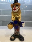 Vintage Murano Art Glass Hand Blown CLOWN Figurine, 10" Tall, Italy’s W/Ball