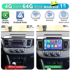 4G+64G Android 15 Apple Carplay Car Stereo GPS Radio For Toyota RAV4 2013-2018