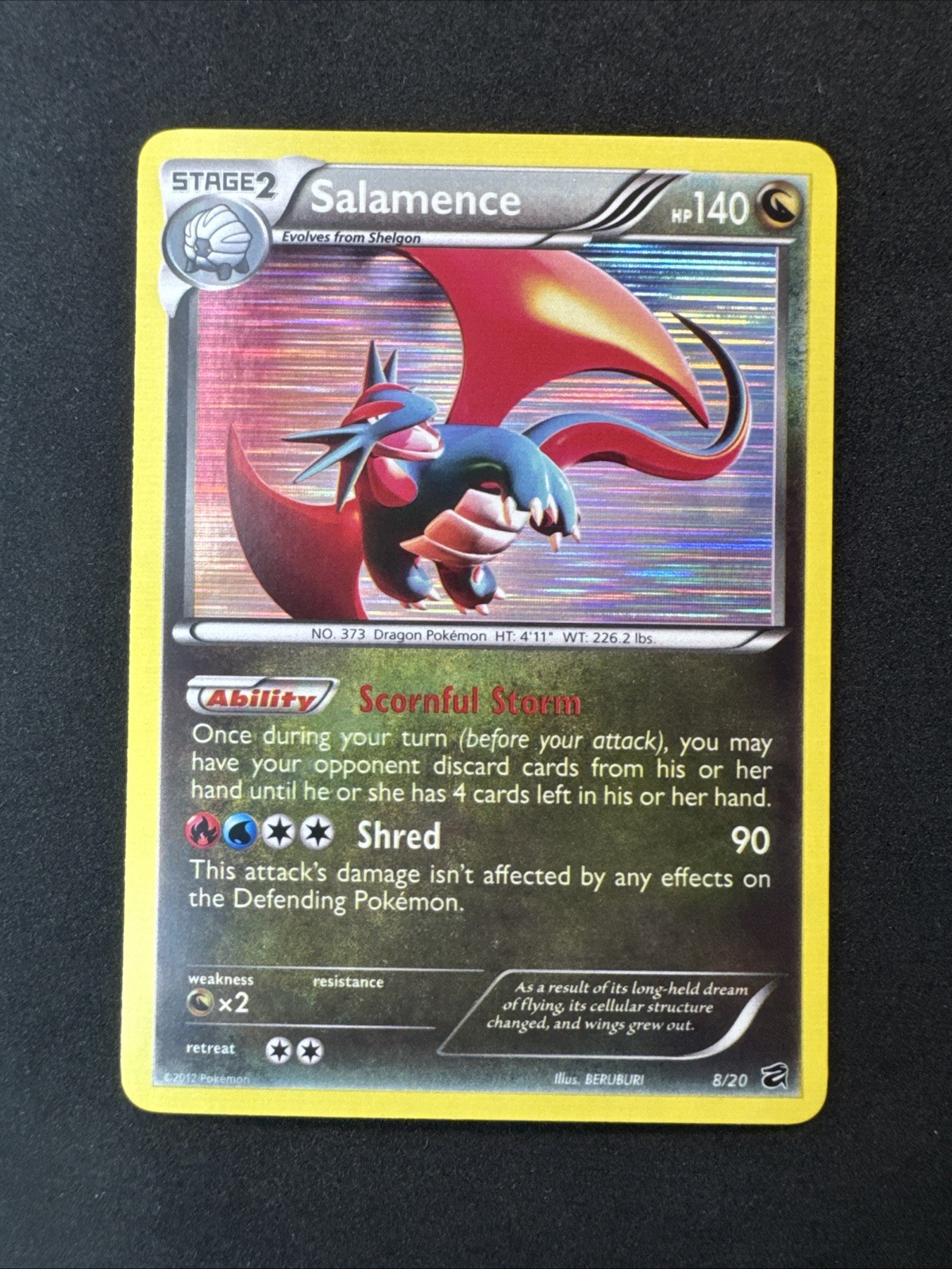 Salamence 8/20 Dragon Vault Holo Pokemon MJ