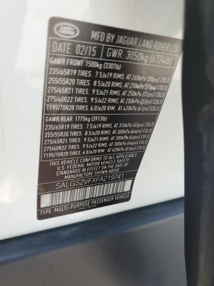 Used Left Sun Visor fits: 2015 Land rover Range rover dual blade Left Grade A - Image 4 of 4