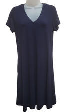  Karen Kane Quinn V-Neck Pocket Dress Navy Blue Size Small