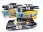 VINTAGE CORGI TOYS 223 CHEVROLET IMPALA POLICE TRIO / PART ORIGINAL BOXES 1959