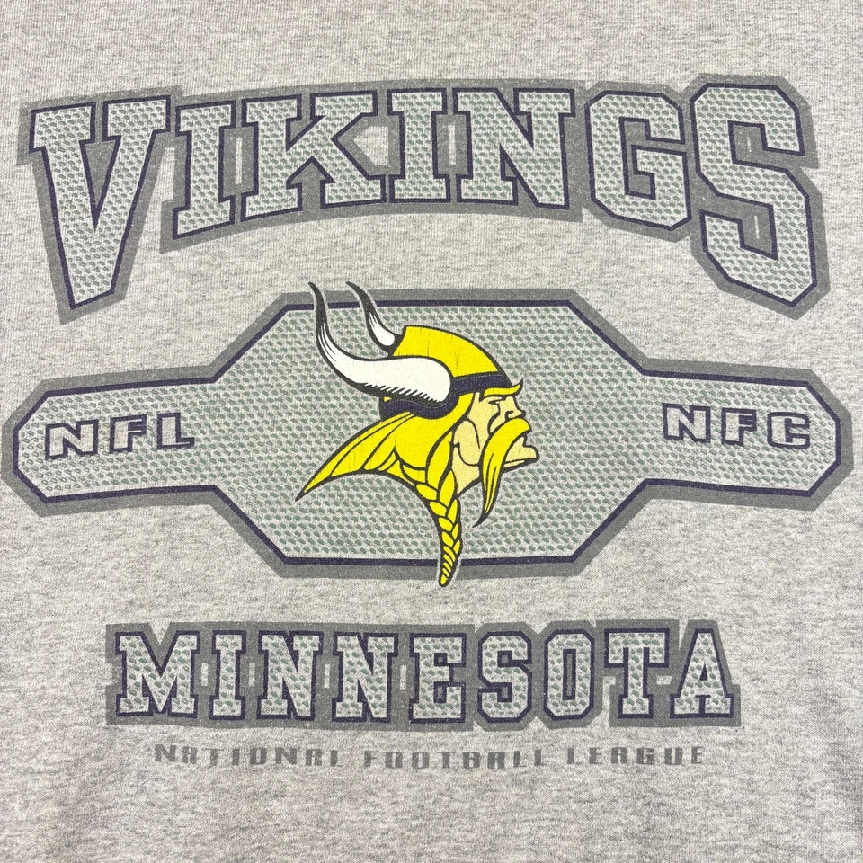 Sudadera De Colección Minnesota Vikings Para Hombres 2XL Gris Jugador Profesional Fútbol NFL NFC Foto 2 de 4