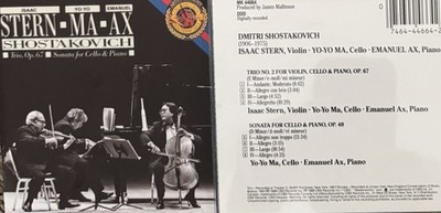 Shostakovich Piano Trio, Cello Sonata (Ax, Stern, Ma). CD