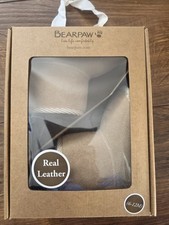 BearPaw Babies Baby Booties Gray Faux Fur Infant 6-12 Months Real Leather NIB