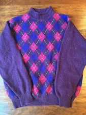Vintage Benetton Size 12/Large 100 Lambswool Sweater Pullover Made In Italy
