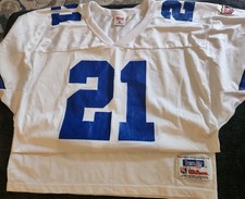 Vintage 1990s Wilson Deion Sanders Dallas Cowboys White Jersey #21 - Men's XL