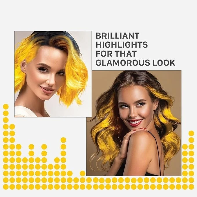 Kit resaltador de color de cabello Streax amarillo minion con aceite de nogal y argán para mujer Foto 2 de 4