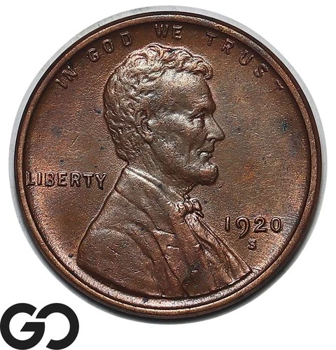 1920-S Lincoln Cent Wheat Penny, BU++ Tougher Date
