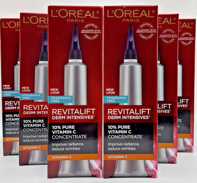 6x L'Oreal Revitalift Derm Intensives 10% Pure Vitamin C Concentrate 1oz