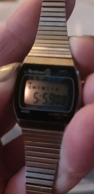 Working Vtg ARMITRON Quartz Alarm Chrono Silver Women's-Pre Owned 