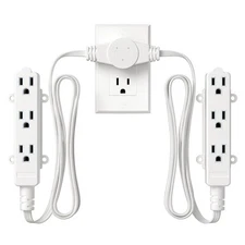 DEWENWILS 10ft (5+5) Twin Extension Cord for Indoor 3 Prong 16/3 AWG Power Strip