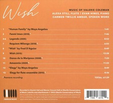 ALEXA STILL / EVAN HINES / CARMEN TWILLIE AMBAR WISH: MUSIC OF VALERIE COLEMAN N