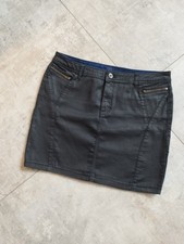 s.Oliver Damen Minirock Schwarz/Dunkelgrau - Lederoptik - Gr. 42 - Top!