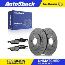 Front Drilled Slotted Brake Rotors Ceramic Pads for 2005-2010 Ford Escape