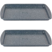 Russell Hobbs Set of 2 Baking Trays Nightfall Stone Carbon Steel PFOA-Free 38 cm