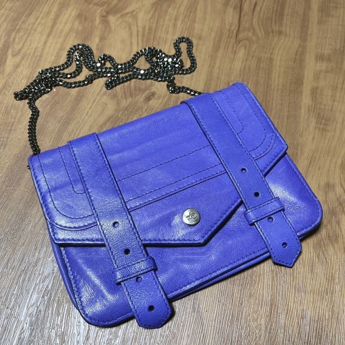 Authentic Proenza Schouler shoulder y2k leather women's rare blue vintage Japan - Picture 9 of 9