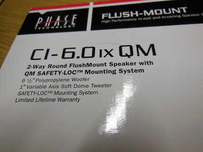 Phase Technology CI-6.0 IX QM 6.5'' In-Ceiling Flush Mount Pro Audio Speaker