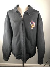 US Polo Assn Men  s Jacket XXL Black Full Zipper Pockets Lined Pony