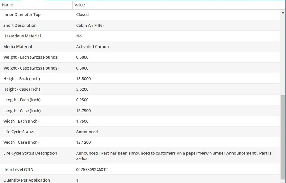 WIX Cabin Air Filter For SAAB 900 1994-1997 V6-2.5L - Imagem 4 de 4