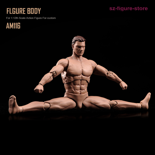 ANT 1:12 Flexible Muscle Man 6" PVC Male Strong Action Figure Body Pistol Dolls - Picture 3 of 12